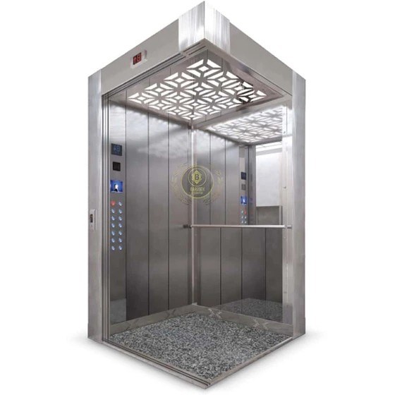 [HAA-00059] کابین تمام استیل نقره ای خشدار کف سنگ نهبندان 6نفره با آهن‌آلات سنگین